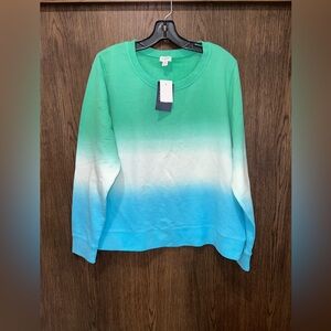 Women’s J. Crew Dip Dyed Crew Neck Sweatshirt XL